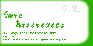 imre masirevits business card